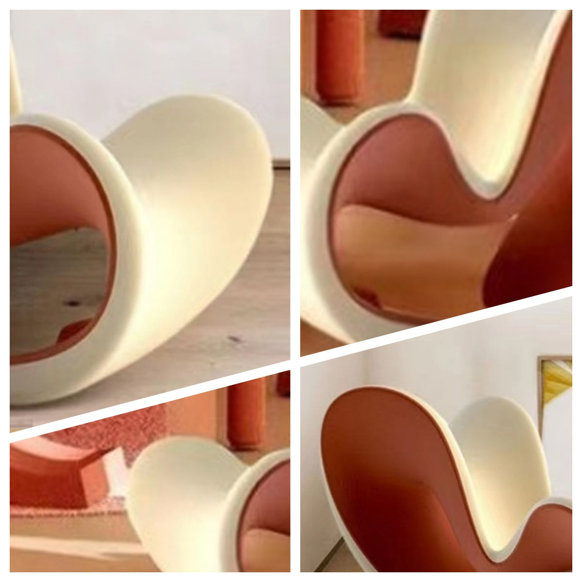 LIVARA EC1237 Fibreglass Frame Plush Fabric Leisure Chair