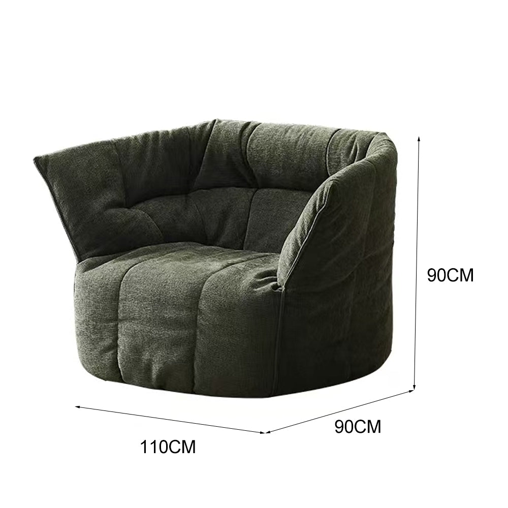 LIVARA EC1241 Plush Fabric, Built-In Wooden Frame Leisure Chair