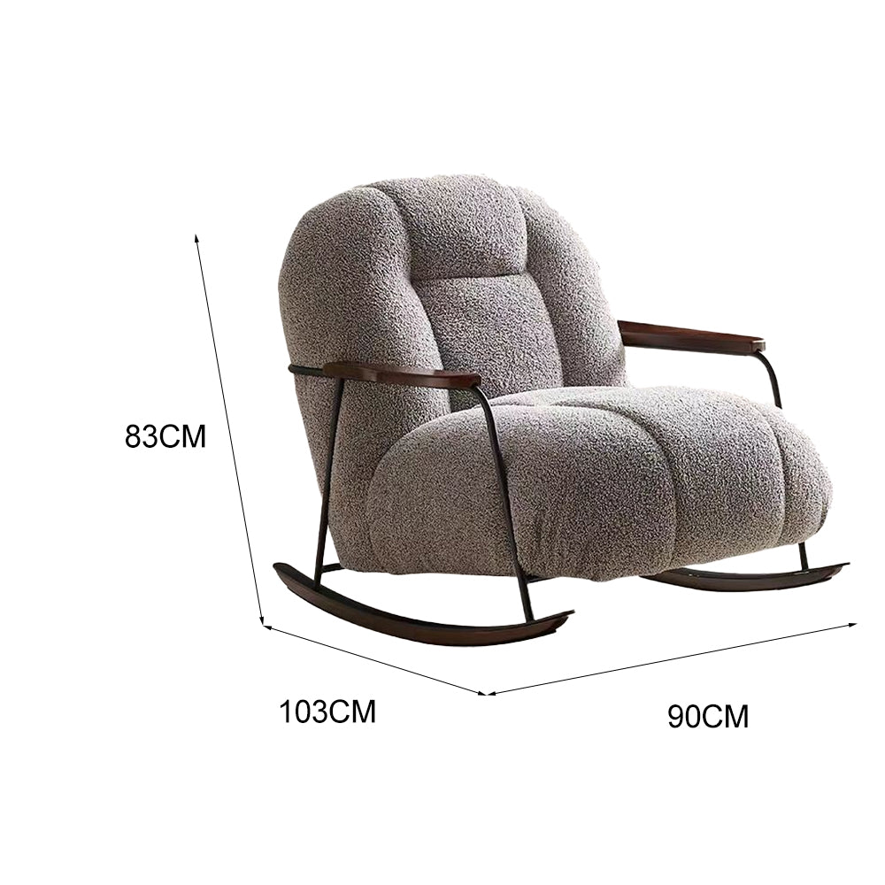 LIVARA EC1245 Minimalist Style Iron Lamb Fleece Swing Chair