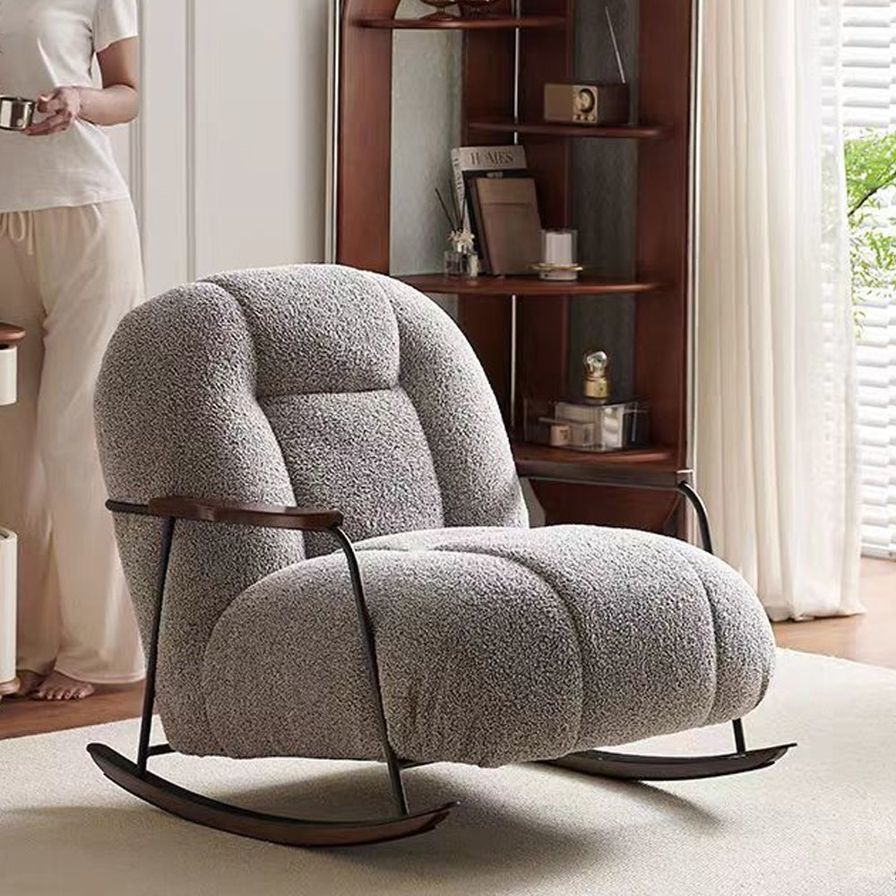 LIVARA EC1245 Minimalist Style Iron Lamb Fleece Swing Chair
