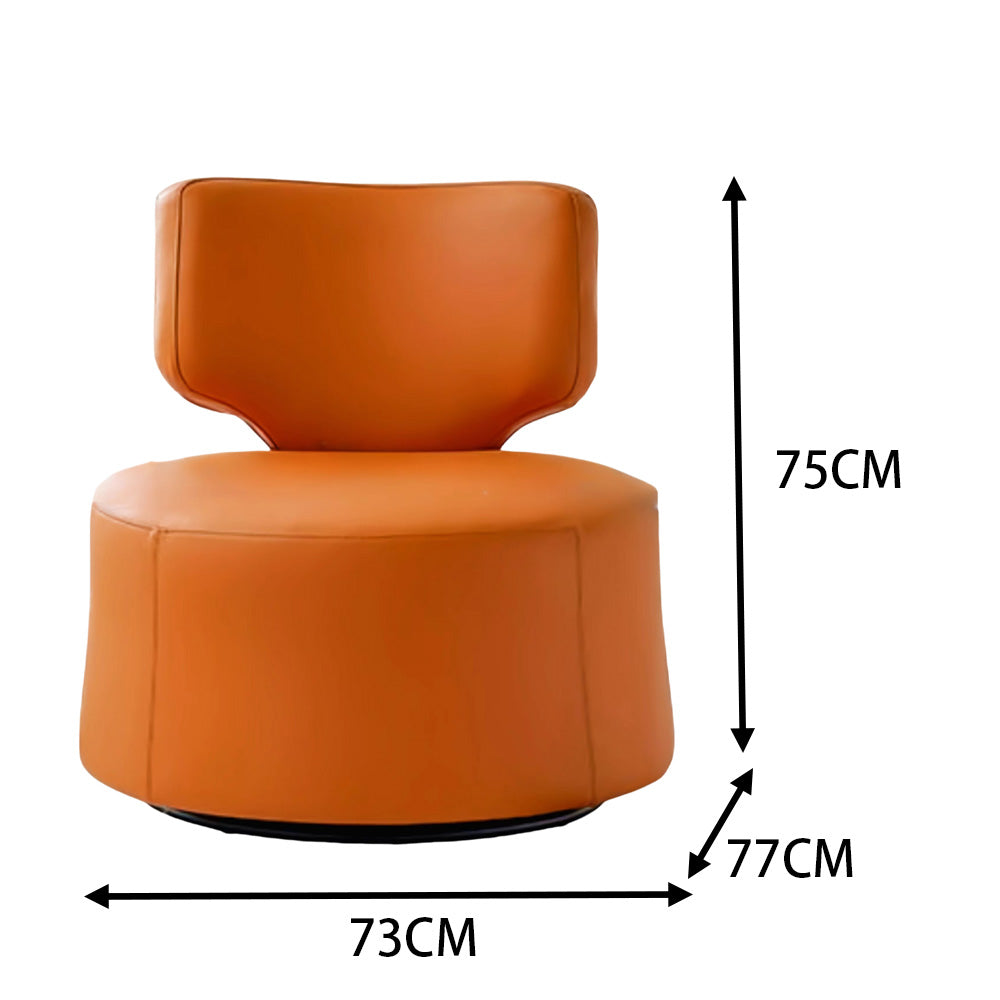 LIVARA FC1007 Faux Leather Manual Rocking Swivel Minimalist Leisure Chair