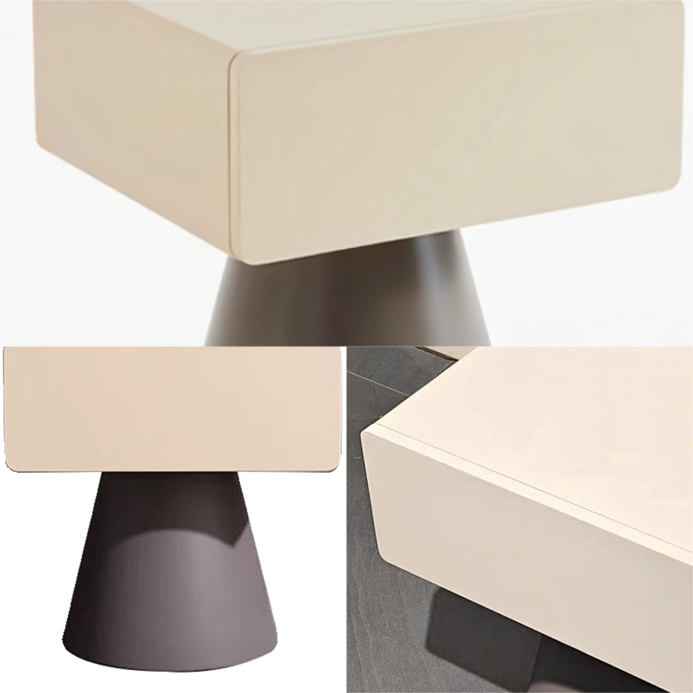 LIVARA NT1004 Modern Minimalist Style Nightstand With Simple Storage - Beige & Gray