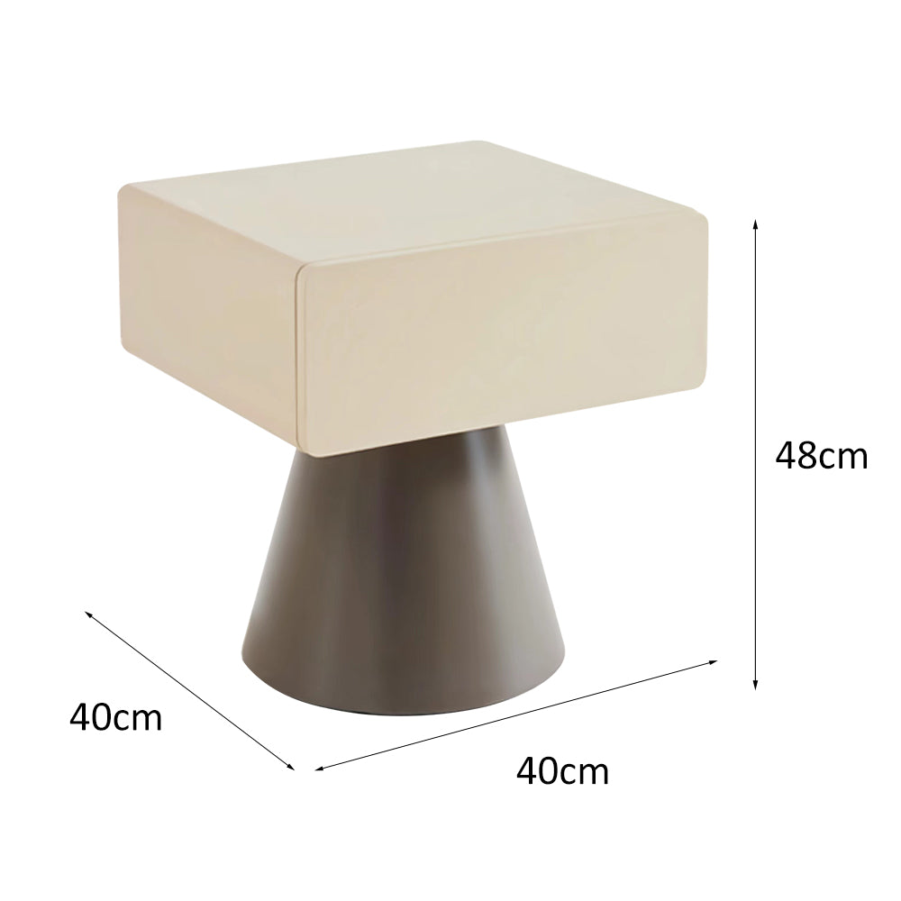 LIVARA NT1004 Modern Minimalist Style Nightstand With Simple Storage - Beige & Gray