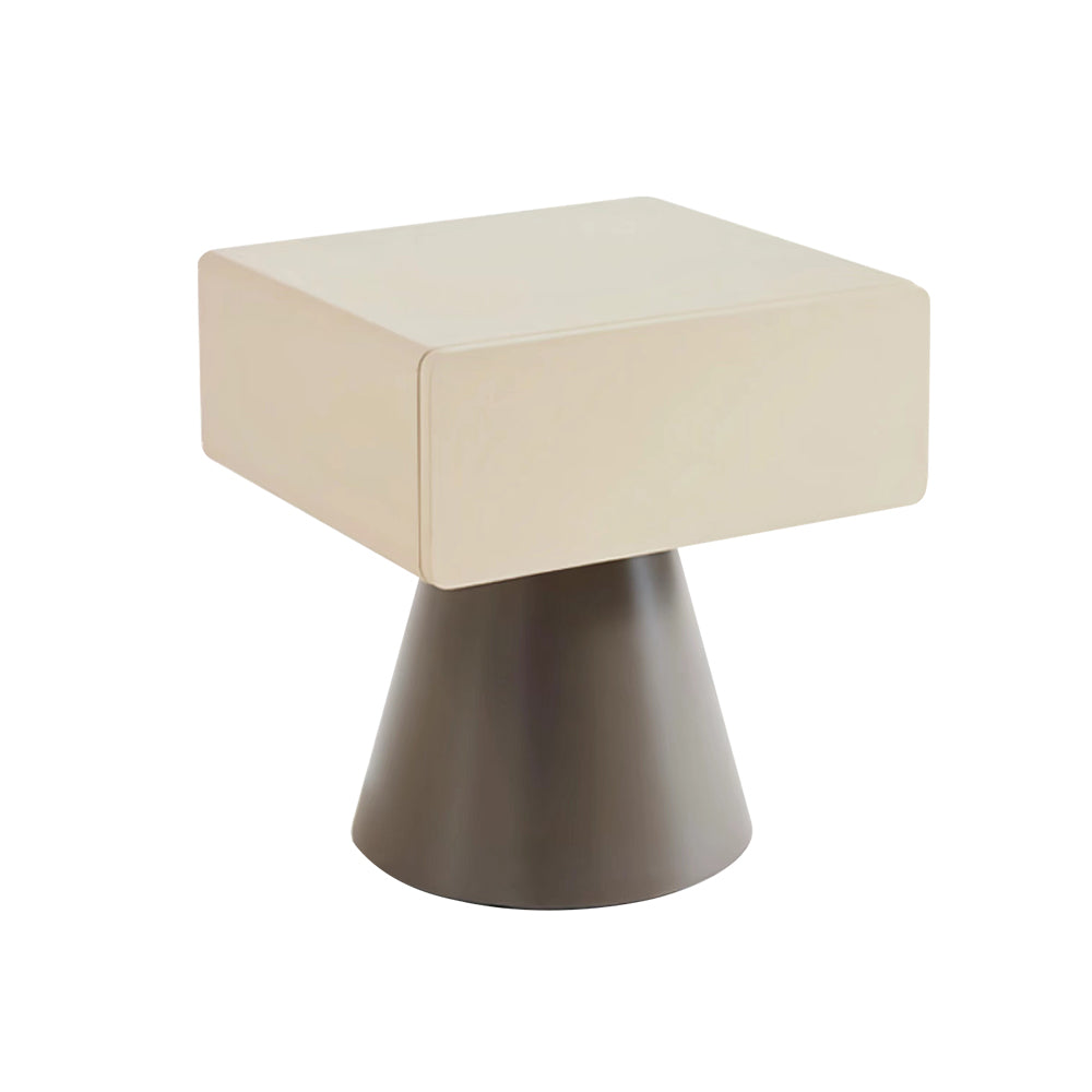 LIVARA NT1004 Modern Minimalist Style Nightstand With Simple Storage - Beige & Gray