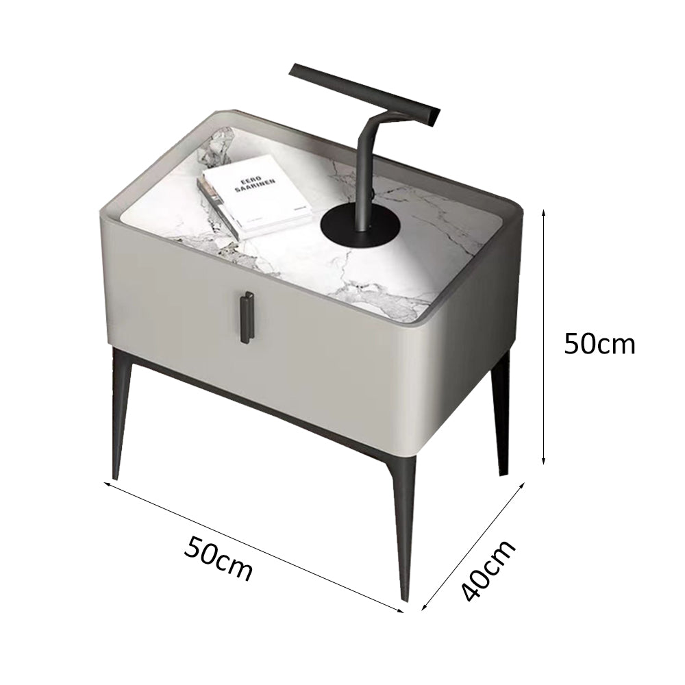 LIVARA NT1010 Modern Minimalist Style Bedside Cabinet With Sintered Stone Top