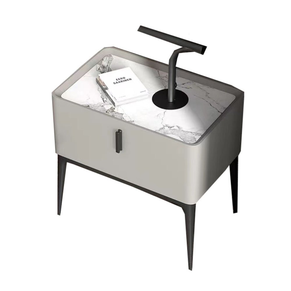 LIVARA NT1010 Modern Minimalist Style Bedside Cabinet With Sintered Stone Top
