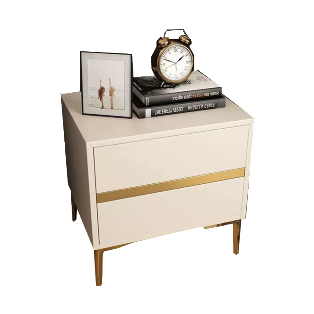 LIVARA NT1030 Modern Luxury Style Solid Wood Bedside Table / Faux Leather Side Table