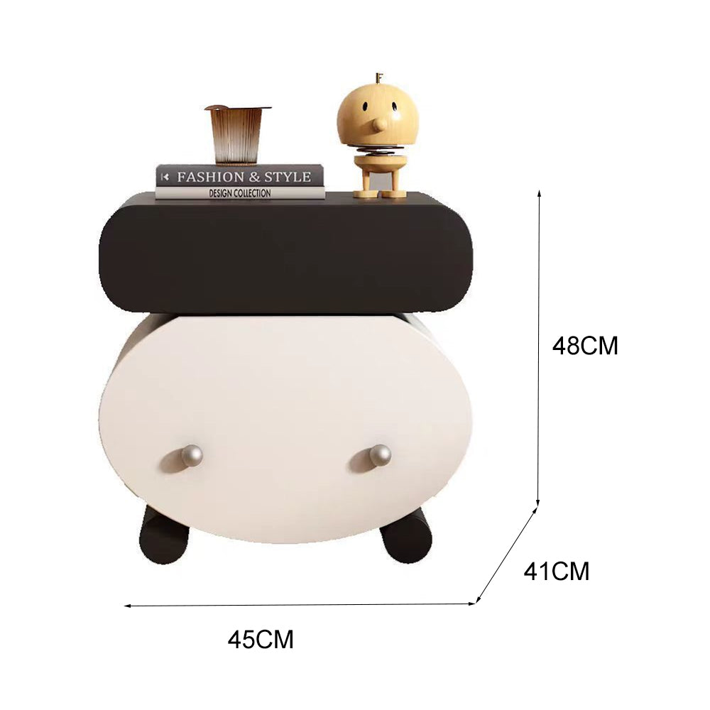 LIVARA NT1383 Minimalist MDF Cabinet with Solid Wood Drawer and Painted Finish Bedside Table