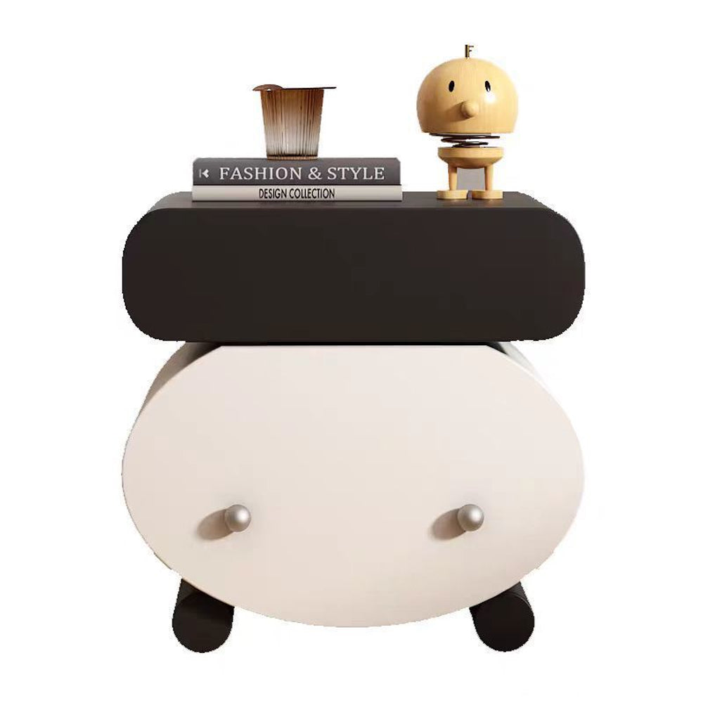 LIVARA NT1383 Minimalist MDF Cabinet with Solid Wood Drawer and Painted Finish Bedside Table