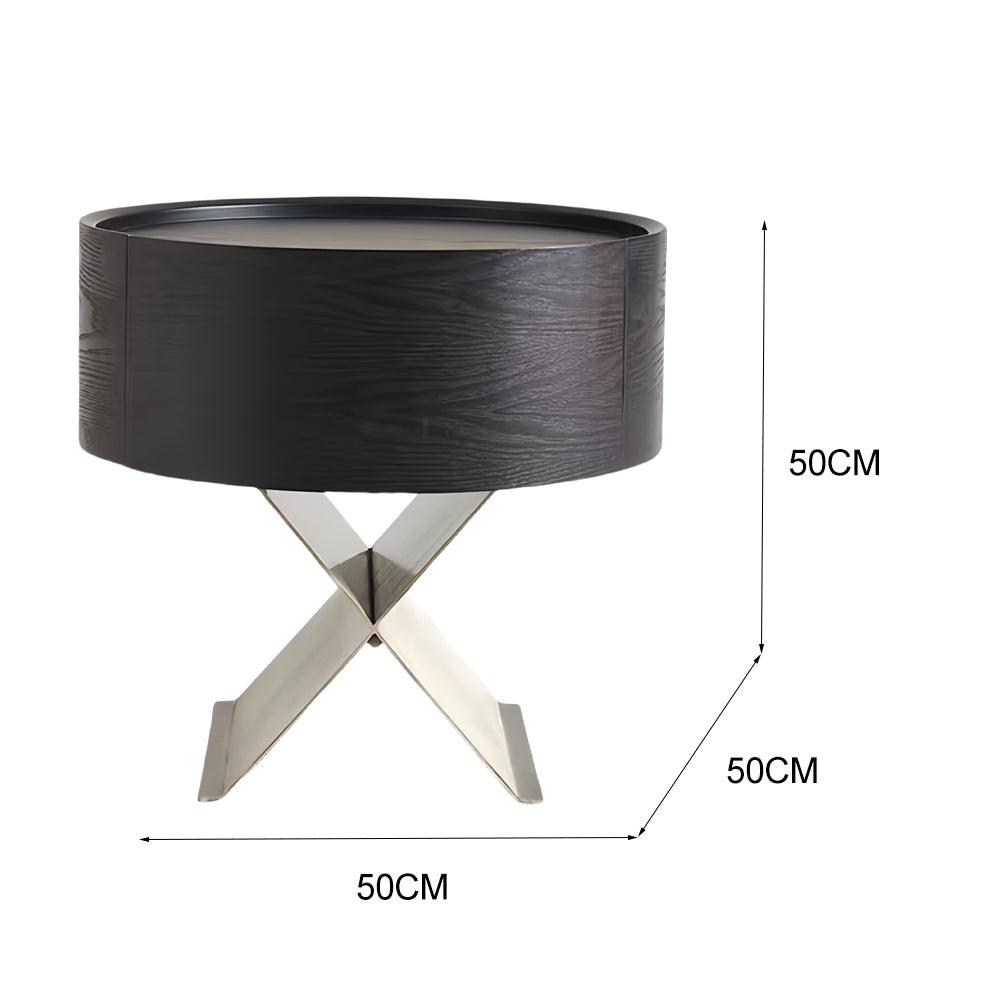 LIVARA NT1391 Stainless Steel Base Soft-Close Rail Bedside Table