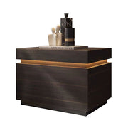 LIVARA NT1393 Eco-Friendly Board Wood Veneer Drawer LED Light Bedside Table