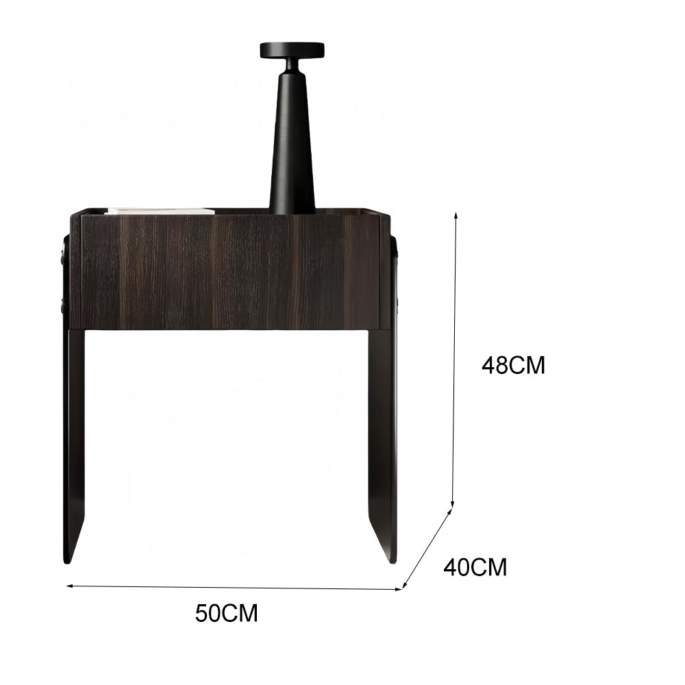 LIVARA NT1394 Eco-Friendly Board Wood Veneer Drawer Acrylic Panel Bedside Table