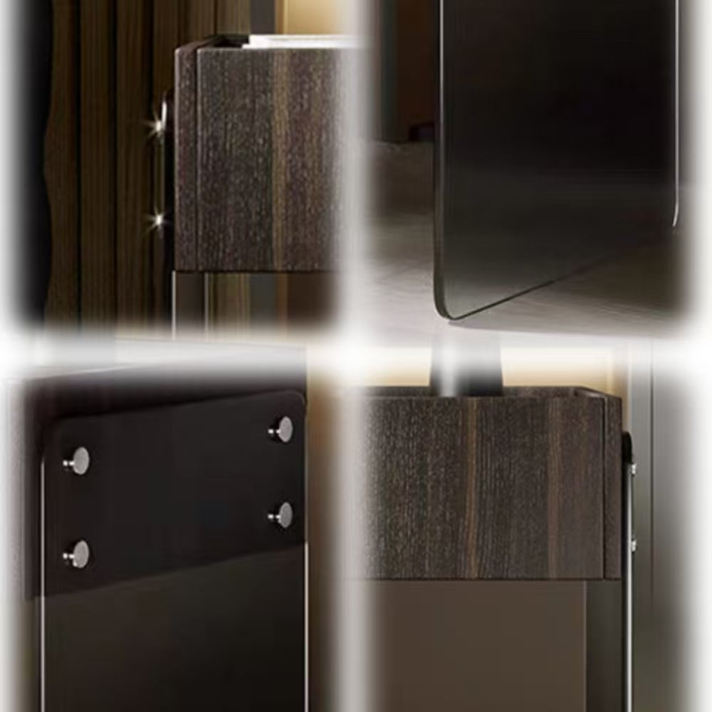 LIVARA NT1394 Eco-Friendly Board Wood Veneer Drawer Acrylic Panel Bedside Table