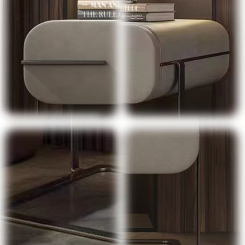 LIVARA NT1395 Solid Wood Cabinet Black Titanium Stainless Steel Base Bedside Table