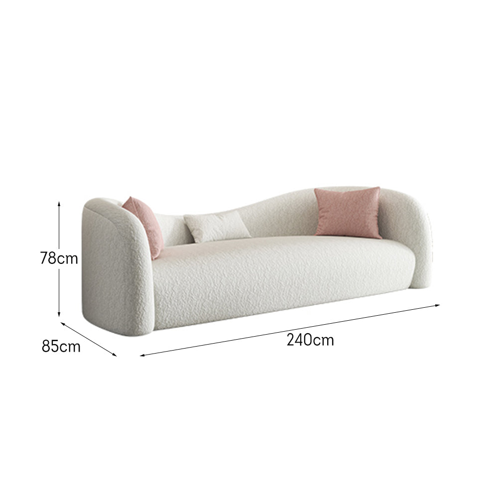 LIVARA SM1004 240cm Length Butterfly-shaped Backrest Sofa Solid Wood Frame - Beige