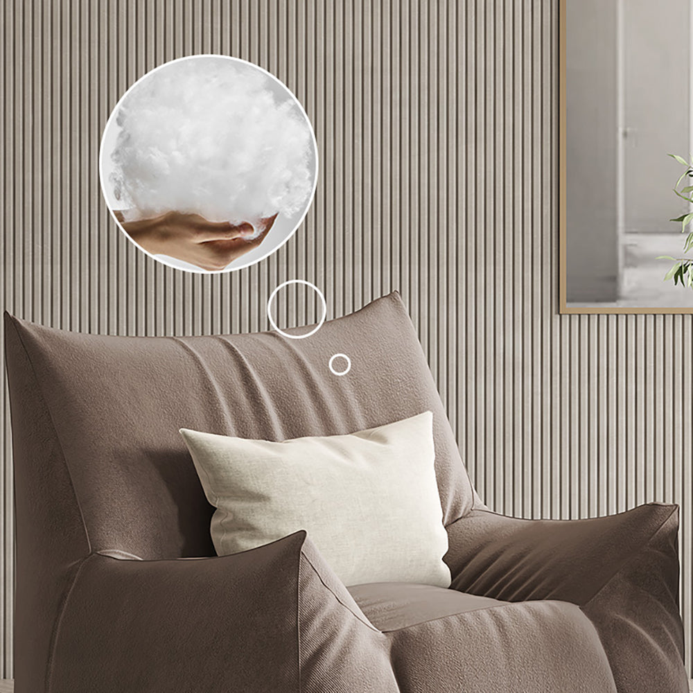 LIVARA Cream-Style Single Velvet Sofa With A Throw Pillow