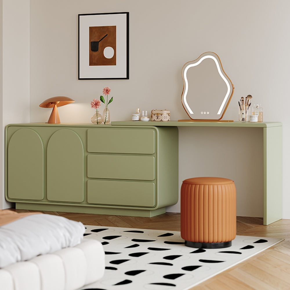 LIVARA 1009 Expandable Design 120cm Length LED Mirror Dressing Table With Stool - Green