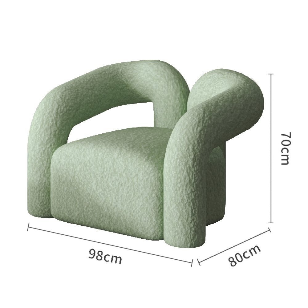 LIVARA SM1010 Cream-Style Single Velvet Sofa With A Throw Pillow