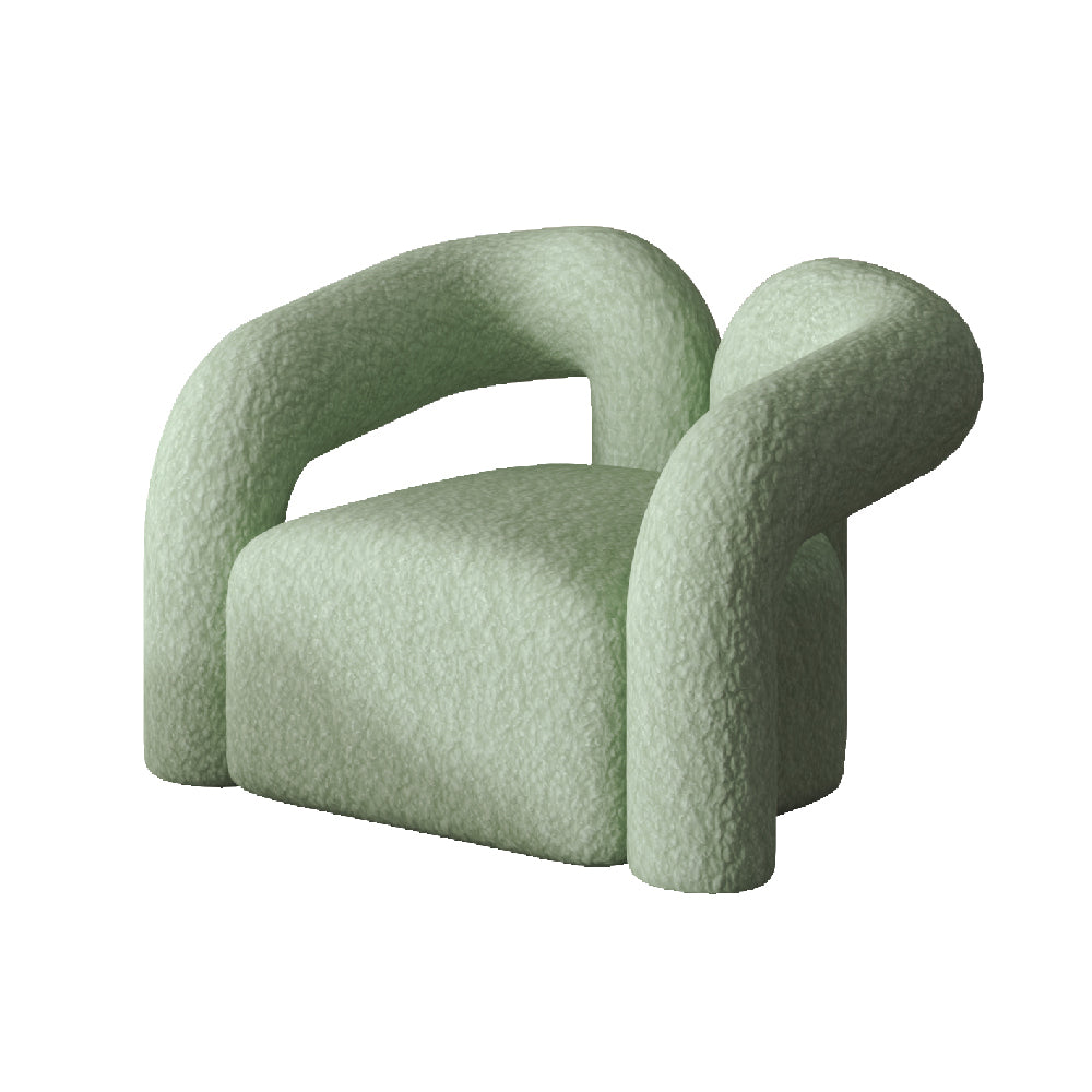 LIVARA SM1010 Cream-Style Single Velvet Sofa With A Throw Pillow