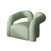 LIVARA SM1010 Cream-Style Single Velvet Sofa With A Throw Pillow