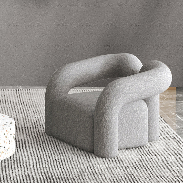 LIVARA SM1010 Cream-Style Single Velvet Sofa With A Throw Pillow