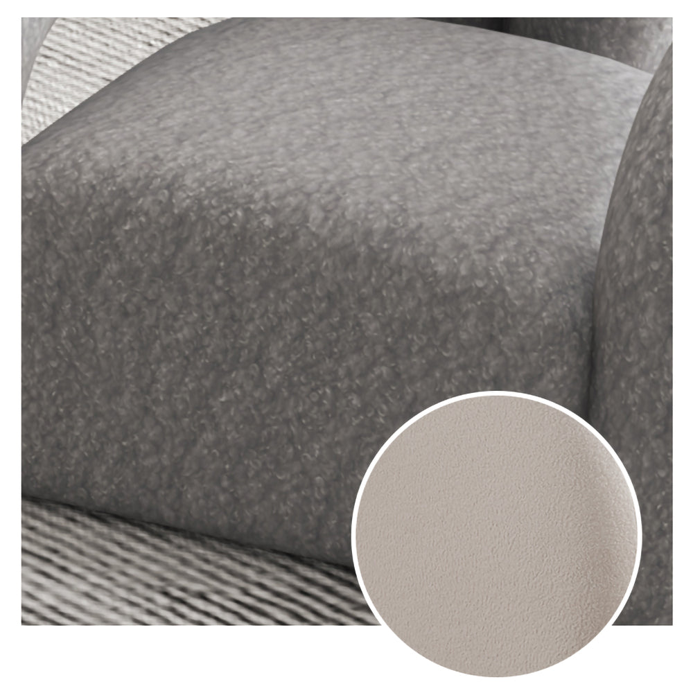 LIVARA SM1010 Cream-Style Single Velvet Sofa With A Throw Pillow