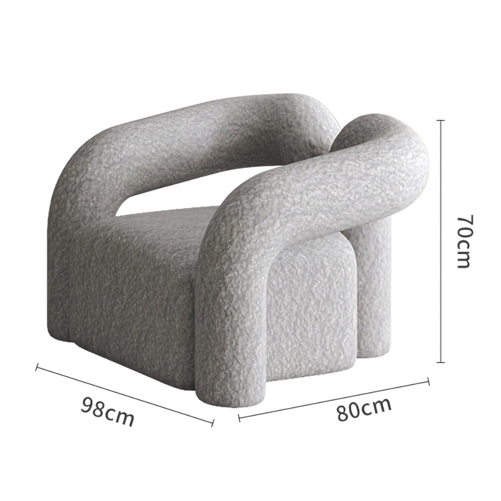 LIVARA SM1010 Cream-Style Single Velvet Sofa With A Throw Pillow