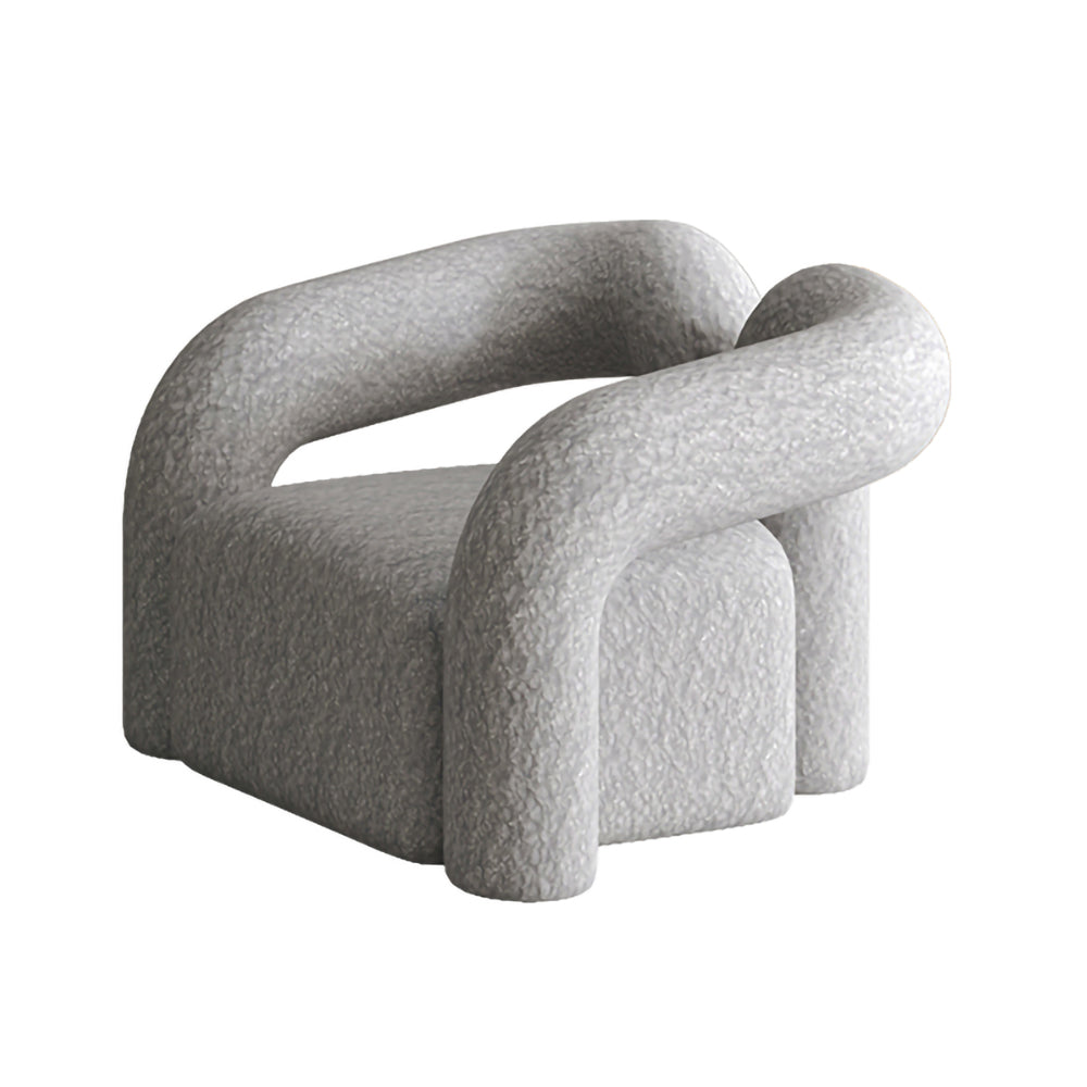 LIVARA SM1010 Cream-Style Single Velvet Sofa With A Throw Pillow