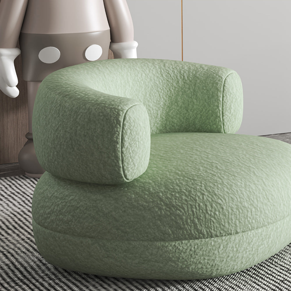 LIVARA SM1011 Cream-Style Single Velvet Sofa With A Throw Pillow