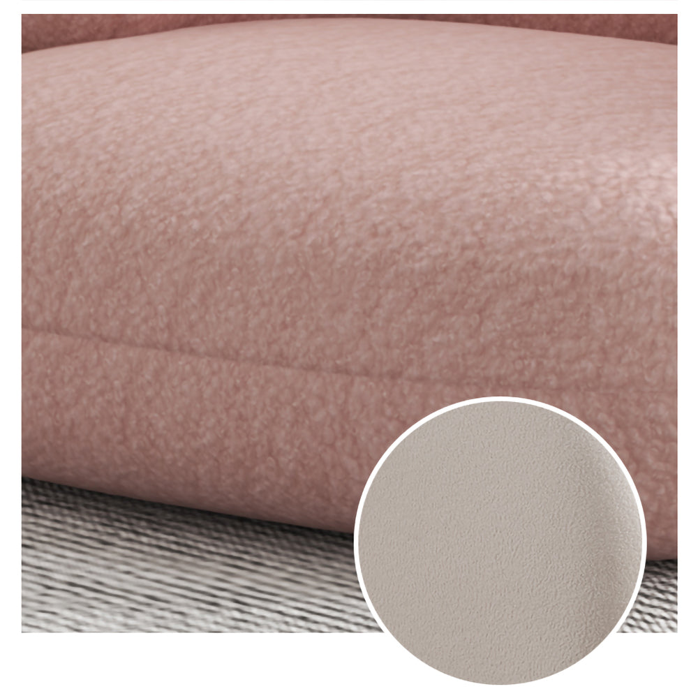 LIVARA SM1011 Cream-Style Single Velvet Sofa With A Throw Pillow