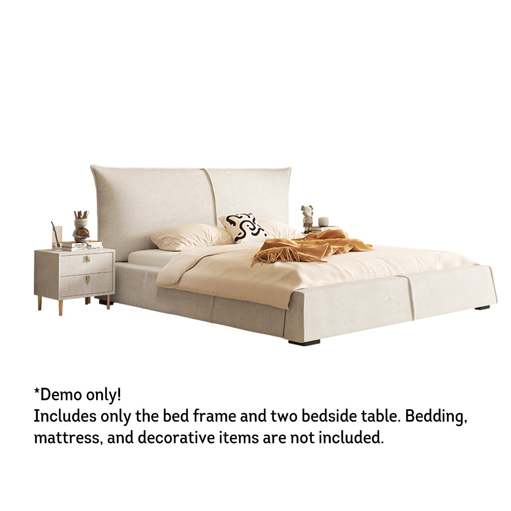 LIVARA SM1020 150/180cm Matte Fabric Sensor Light Bed With Two Bedside Tables