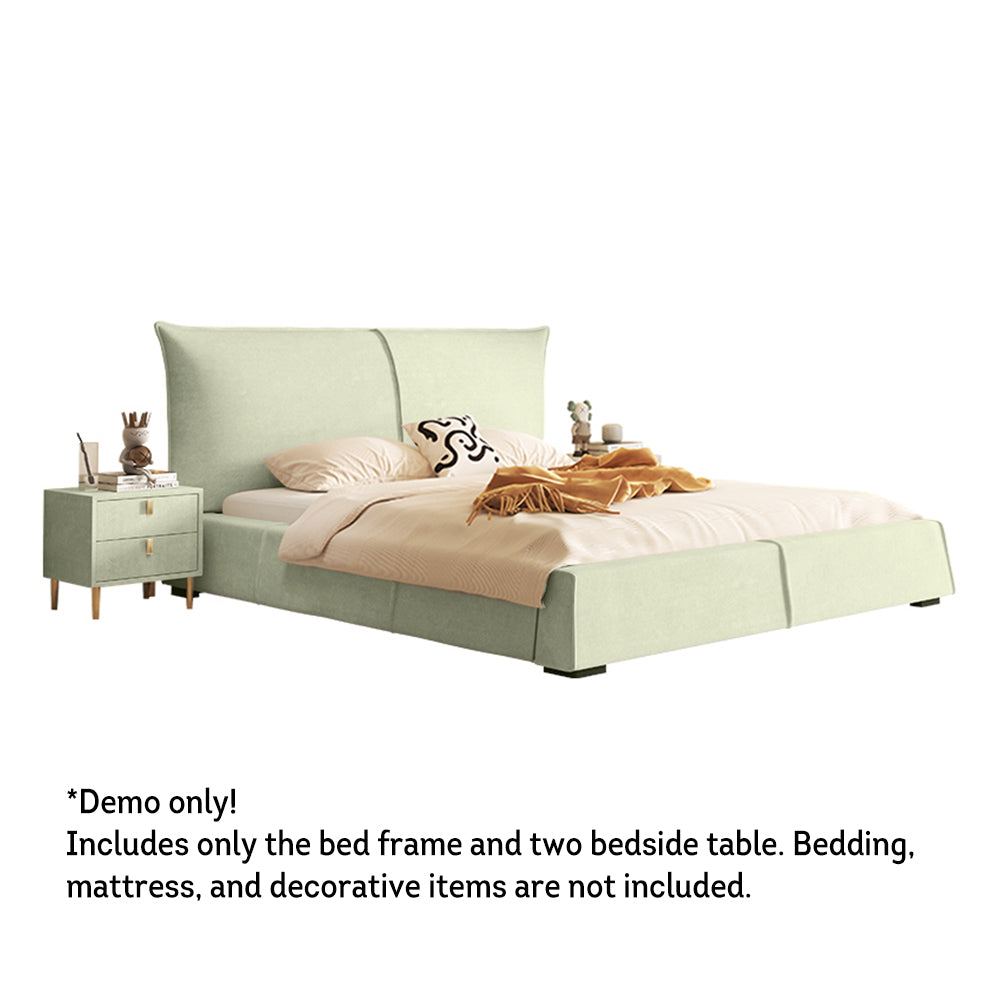 LIVARA SM1020 150/180cm Matte Fabric Sensor Light Bed With Two Bedside Tables