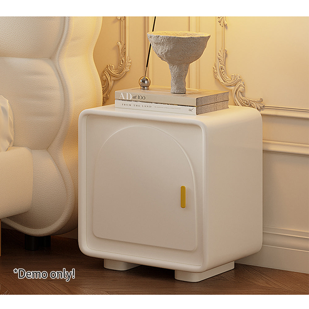 LIVARA SM1032 150/180cm Cat Claw Leather Fabric Bed With Bedside Tables Solid Wood Frame - Beige