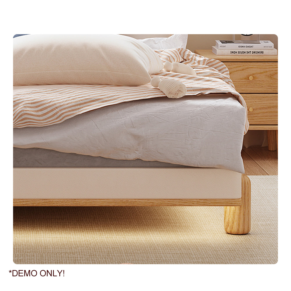 LIVARA SM1056 150/180cm Length Cat Scratch-resistant Leather Bed With Two Bedside Tables - Brown