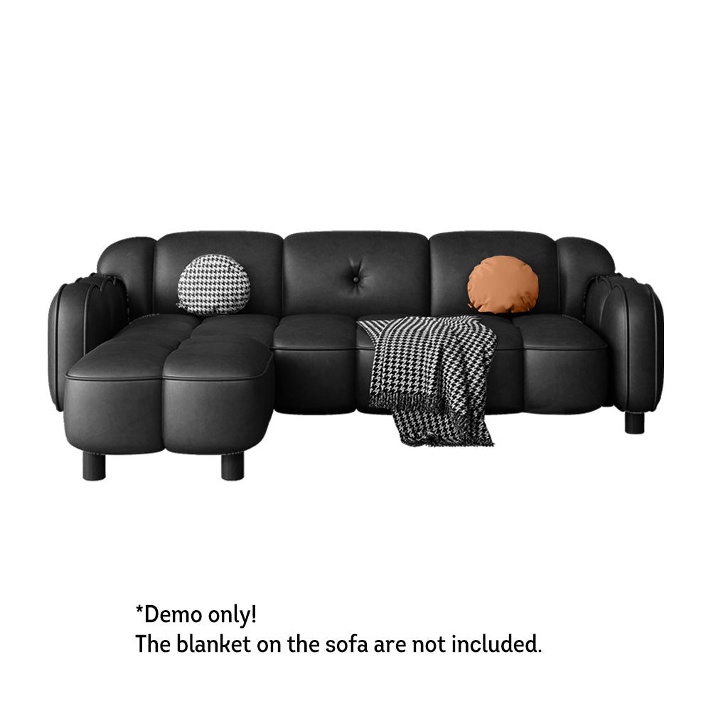 LIVARA 260cm/290cm/330cm Length Oil Waxed Leather Fabric Sofa Solid Wood Frame