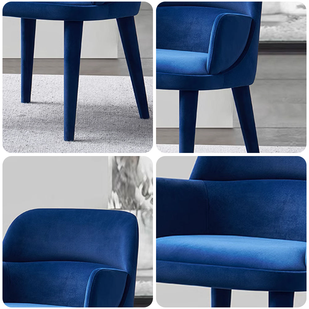 LIVARA DC1151 Matte Fabric Dining Chair Solid Wood Frame