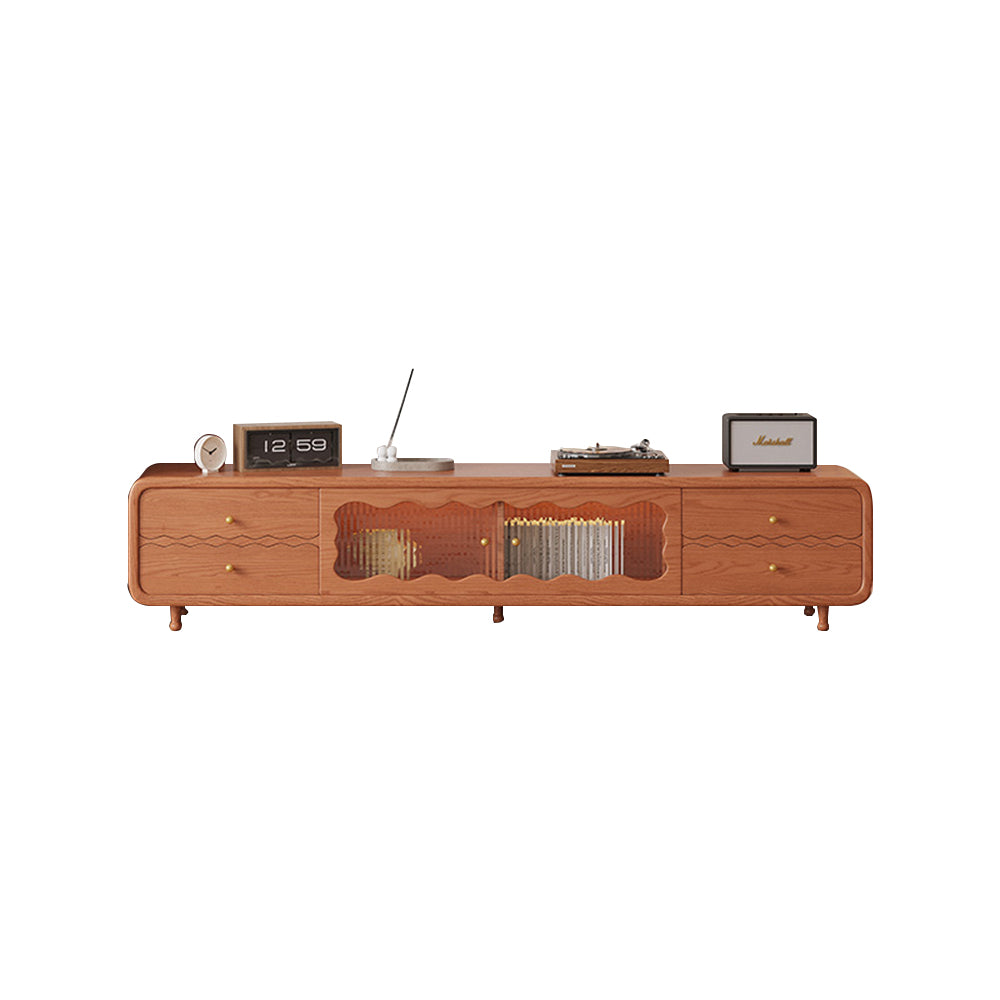 LIVARA Vintage-Style Solid Wood TV Cabinet/Sideboard - Walnut