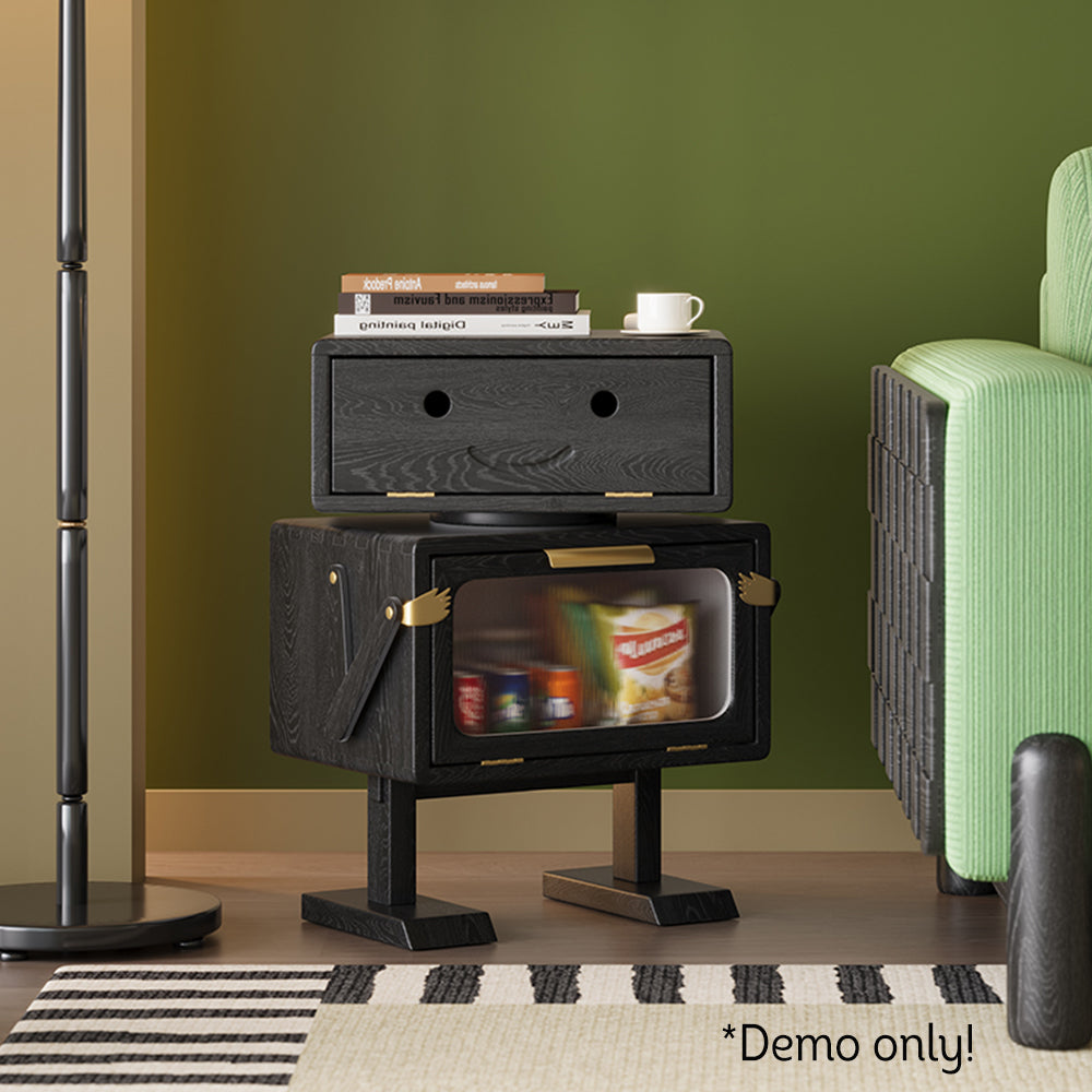 LIVARA Robot Design Sofa Side Table/Bedside Table Stylish Storage Cabinet