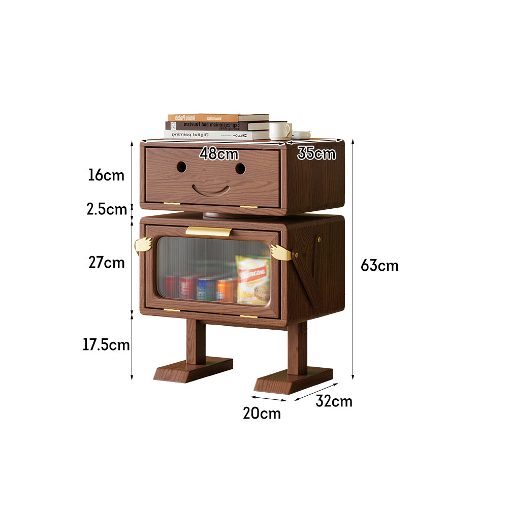 LIVARA Robot Design Sofa Side Table/Bedside Table Stylish Storage Cabinet