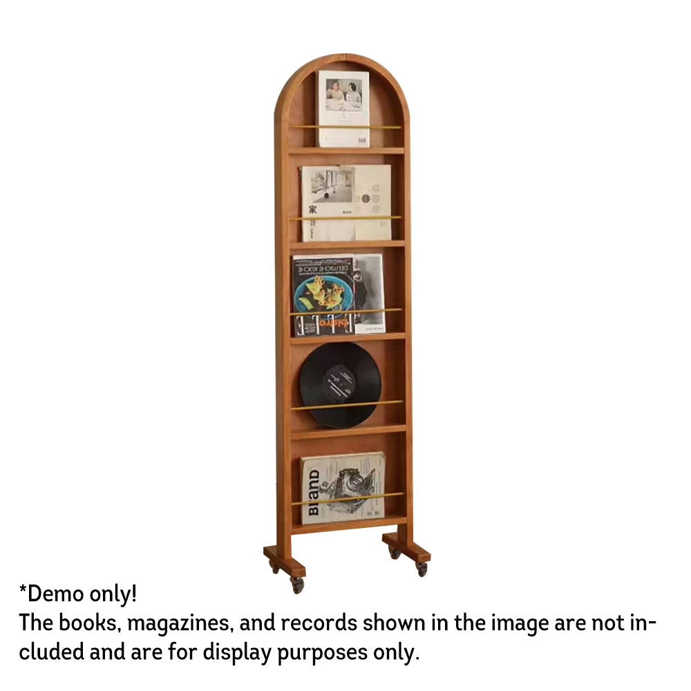 LIVARA Solid Wood Dressing Mirror/Magazine Rack With Swivel Casters