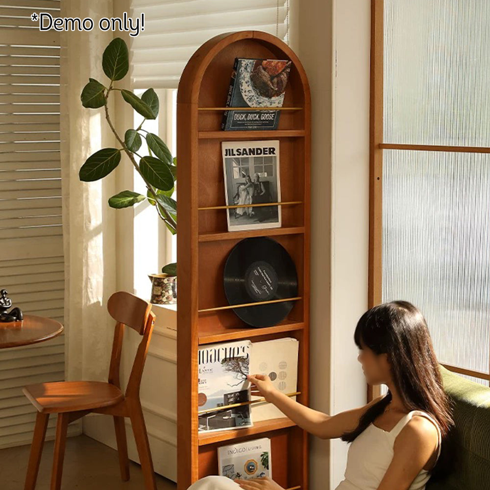 LIVARA Solid Wood Dressing Mirror/Magazine Rack With Swivel Casters
