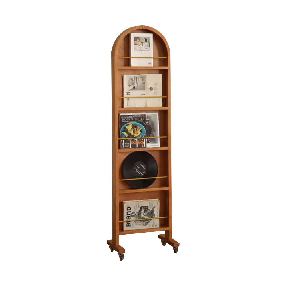 LIVARA Solid Wood Dressing Mirror/Magazine Rack With Swivel Casters