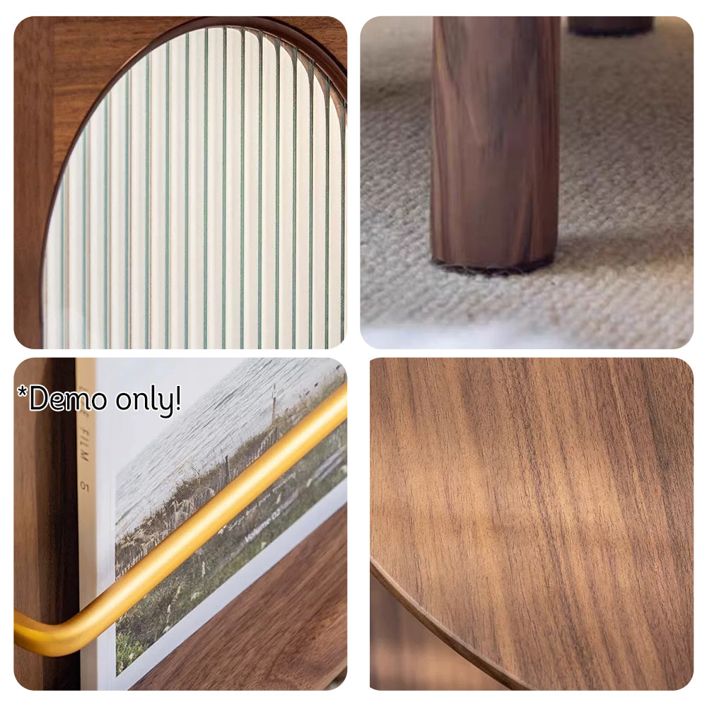 LIVARA Rotatable Solid Wood Bookshelf Sofa Side Table Cabinet