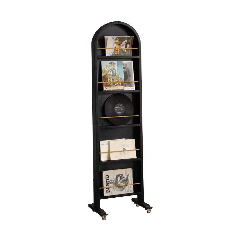 LIVARA Solid Wood Dressing Mirror/Magazine Rack With Swivel Casters