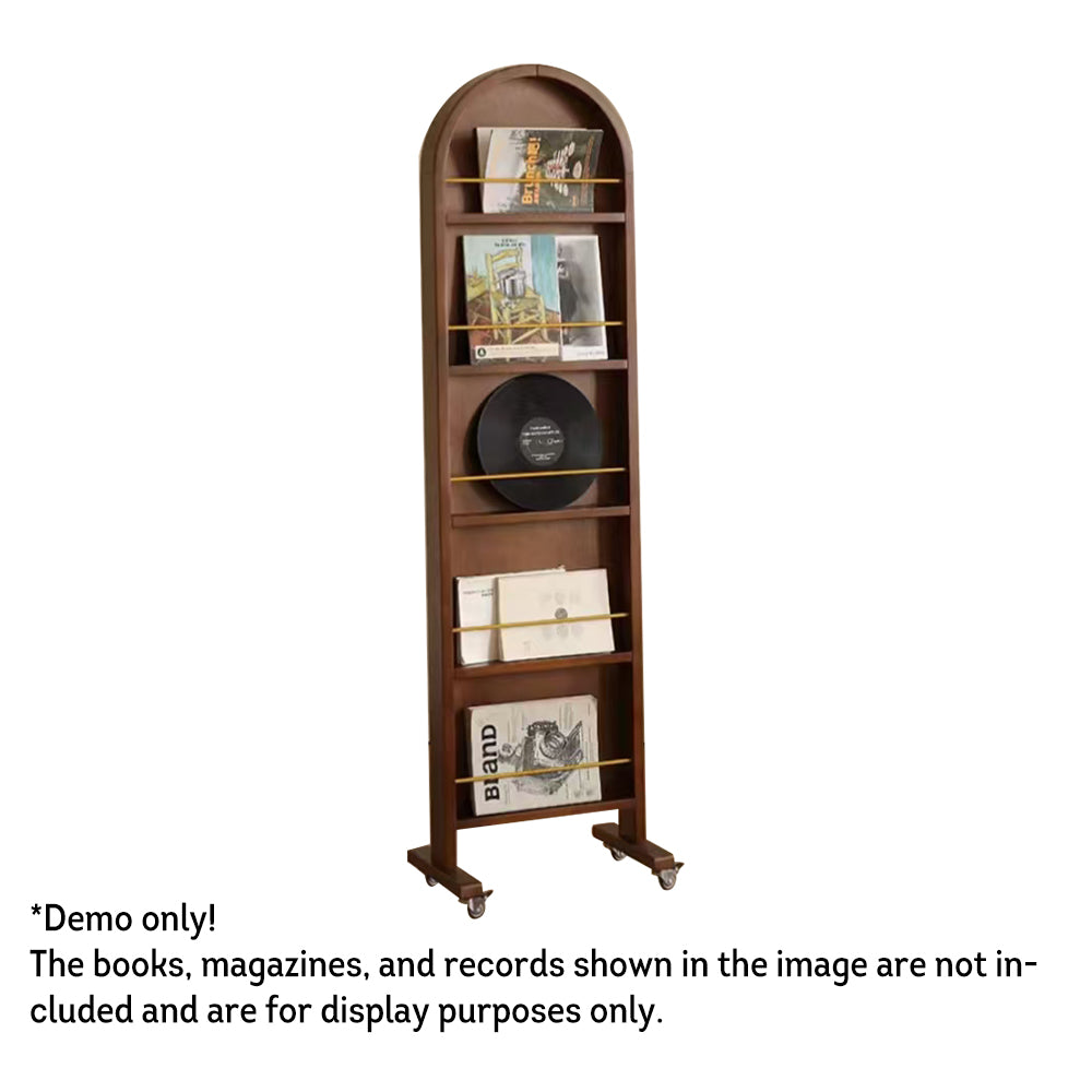 LIVARA Solid Wood Dressing Mirror/Magazine Rack With Swivel Casters
