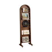LIVARA Solid Wood Dressing Mirror/Magazine Rack With Swivel Casters