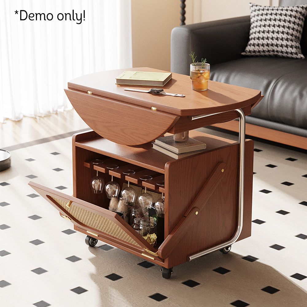 LIVARA Retractable And Foldable Tabletop Coffee Table/Side Table Wine Cabinet