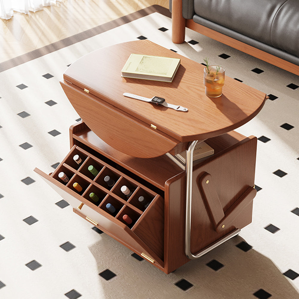 LIVARA Retractable And Foldable Tabletop Coffee Table/Side Table Wine Cabinet