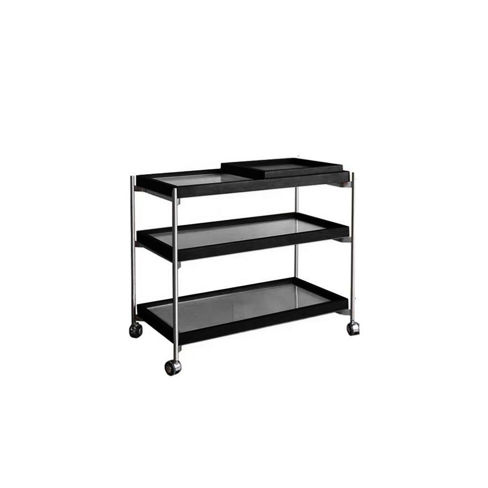 LIVARA Three-storey Storage Rack With Swivel Casters Stainless Steel Frame