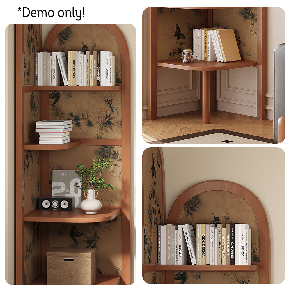 LIVARA Solid Wood Corner Storage Rack/Bookshelf Four-tier Storage Space